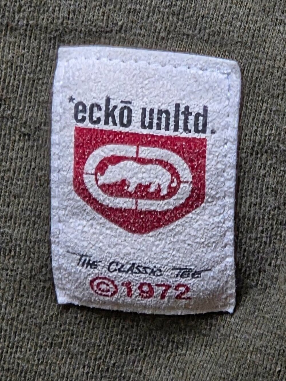 Ecko Unltd. Vintage Olive Green Long-sleeve Graphic Shirt XL - Picture 4 of 7